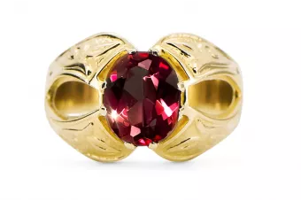 14K Yellow gold Ruby Ring Vintage style vrc135y